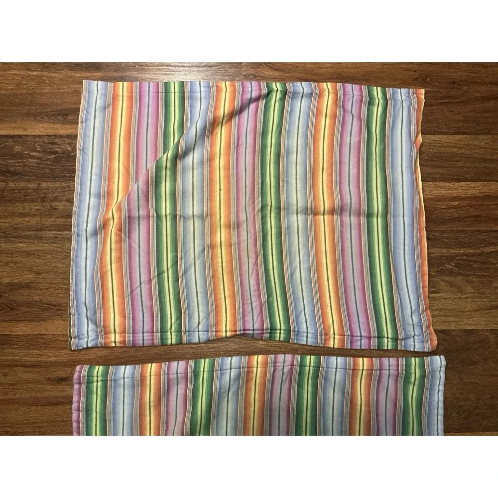 Pair Of Rainbow Striped Pastel Tommy Hilfiger STANDARD Pillow Shams